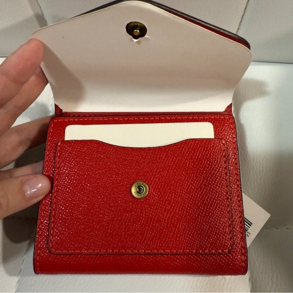Coach Red Leather Wallet with Gold Accent - Picture 2 of 2